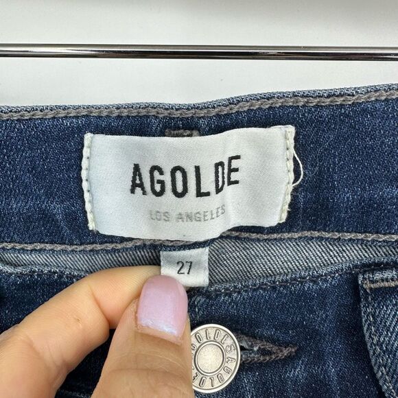 AGOLDE Sophie High Rise Raw Hem Crop Skinny‎ Denim Jean Size 27 Style A018-3005. - Picture 5 of 13